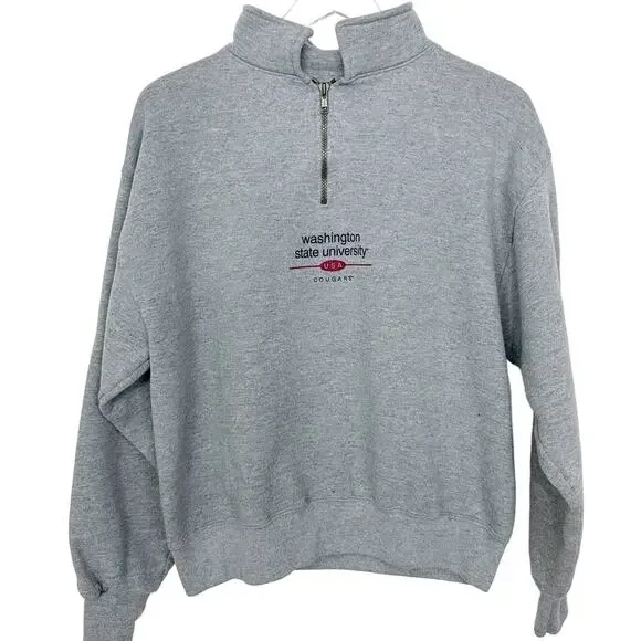 Jerzees Women's WSU Washington State University Cougars Gray Sweatshirt M/L - Picture 1 of 6